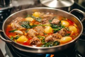 What ingredients of sinigang are mentioned in the selection?