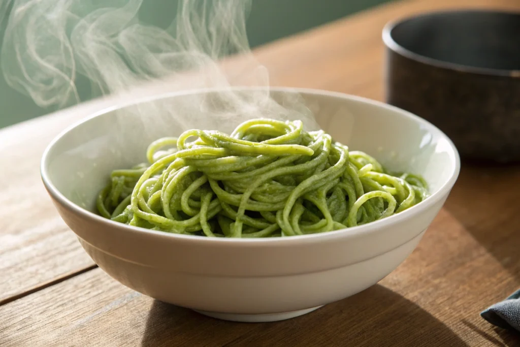 How do you reheat green spaghetti