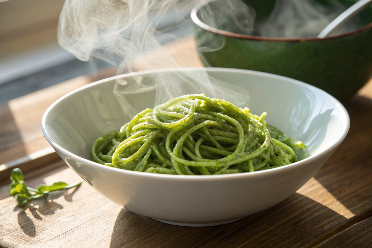 How do you reheat green spaghetti