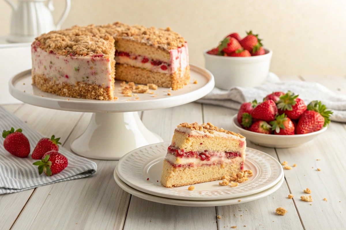 Strawberry Crunch Cake