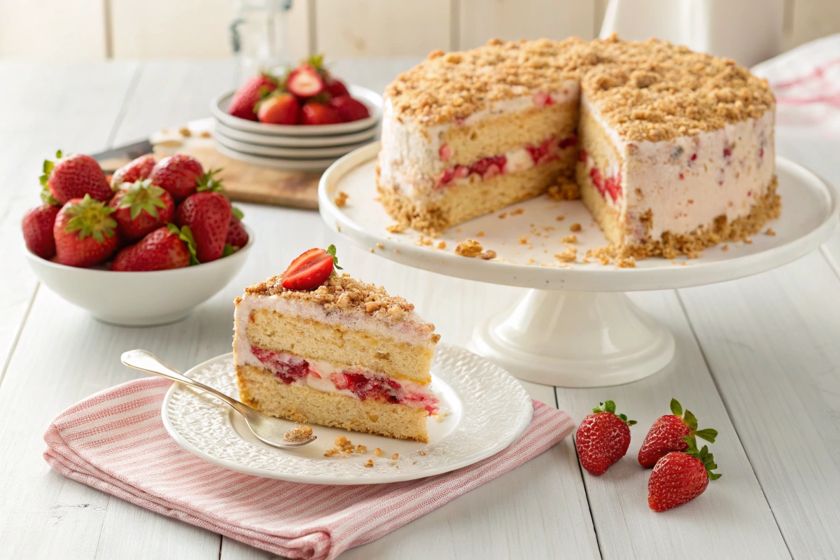 Strawberry Crunch Cake