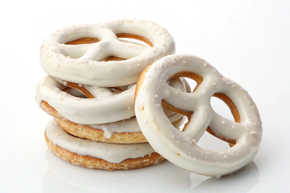 What is the coating on yogurt-covered pretzels?