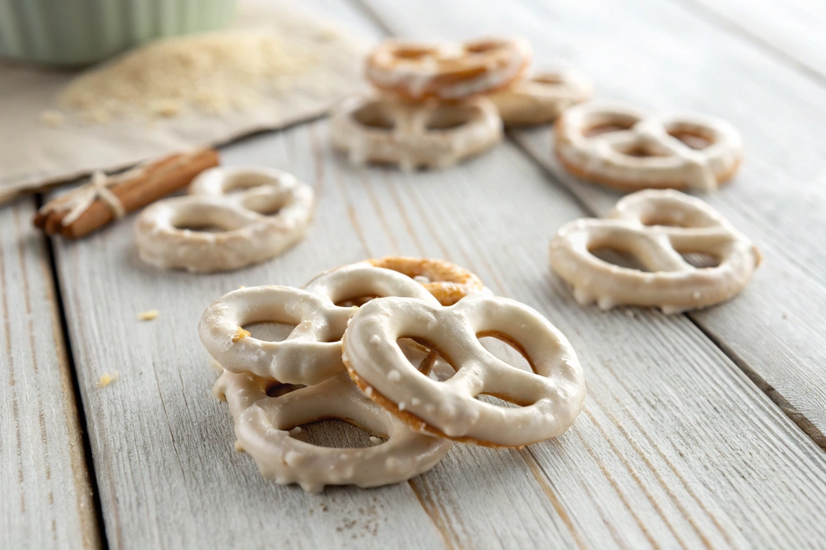 What is the coating on yogurt-covered pretzels?