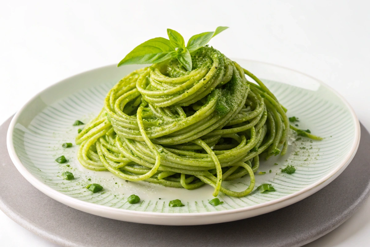 How many calories are in a cup of green spaghetti?