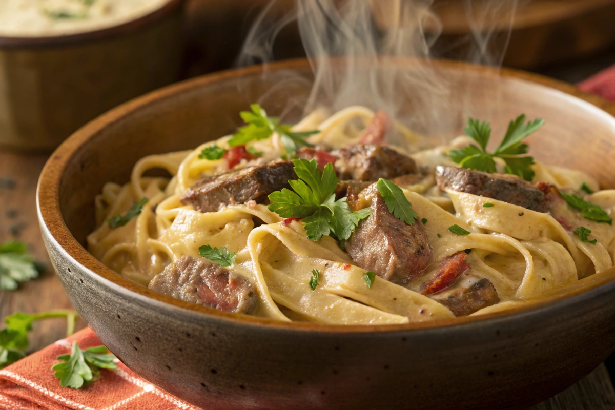 Creamy Cajun Steak Alfredo 